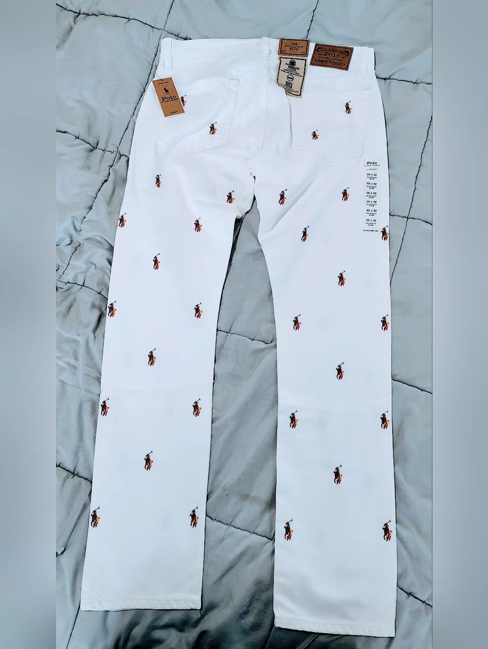Polo Ralph Lauren Sullivan Slim 32x32 White Pony Embroidered Jeans NWT - Picture 4 of 6